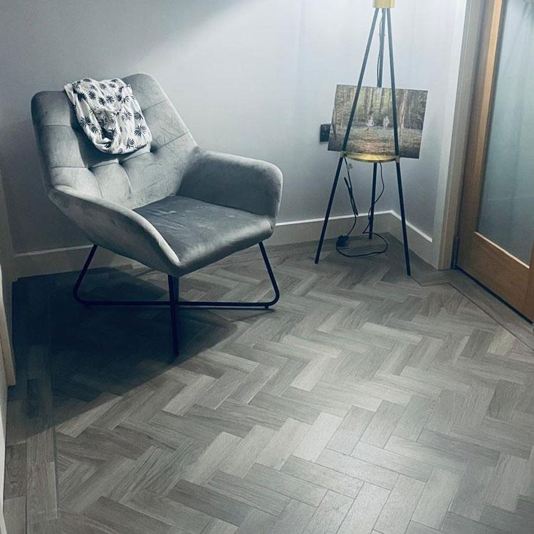 Amtico Signature Parquet with Chrome Insert